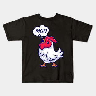 Moo Chicken Cow Funny Meme Humor Joke Teacher Gift Kids T-Shirt